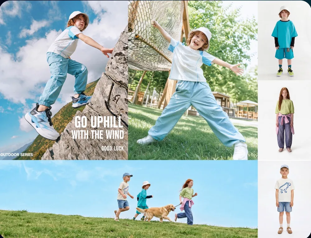 AI-generated kidswear catalogue imagery