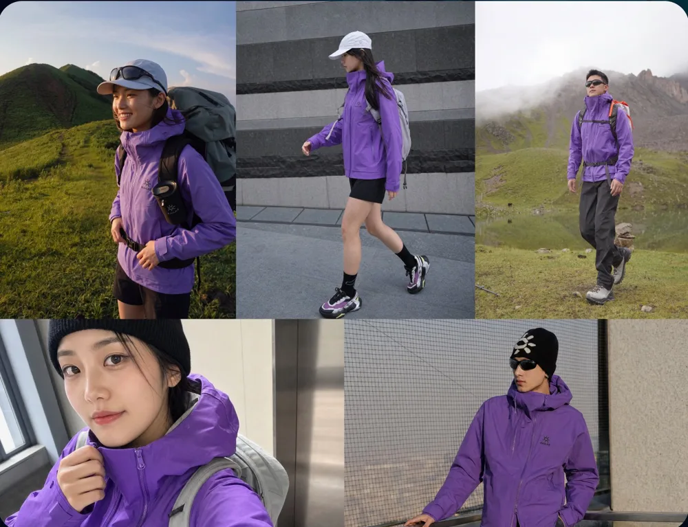 AI-generated outdoor and activewear apparel visuals